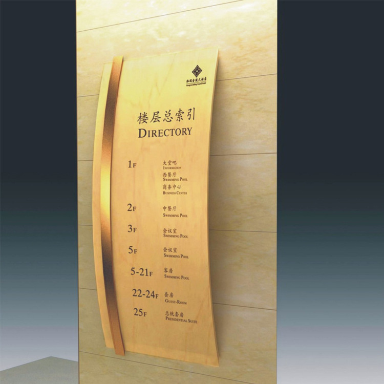 电梯厅垂直索引标识标牌